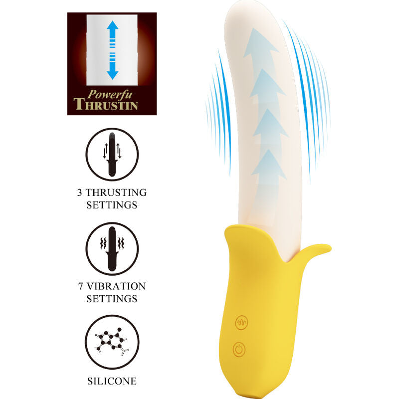 Pretty Love - Banana Geek Super Power 7 Vibraciones Up&Down Silicona Negro