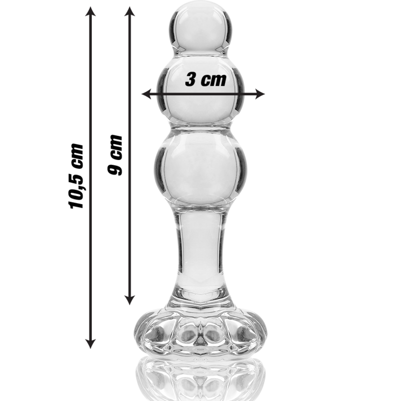 Plug Cristal  Nebula Series By Ibiza - Modelo 1  Borosilicato 10.7 X 3 Cm Transparente