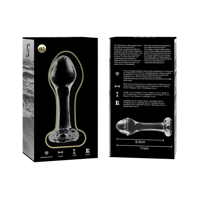 Plug Cristal Nebula Series By Ibiza - Modelo 2  Borosilicato 11 X 3.5 Cm Transparente Transparente