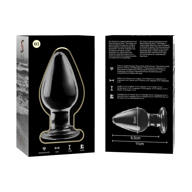 Plug Cristal Nebula Series By Ibiza - Modelo 3  Borosilicato 11 X 5 Cm Transparente