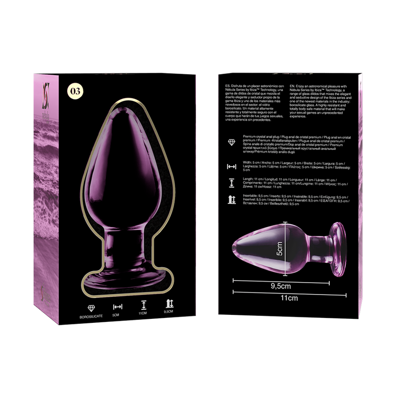 Plug Cristal Nebula Series By Ibiza - Modelo 3  Borosilicato 11 X 5 Cm Rosa
