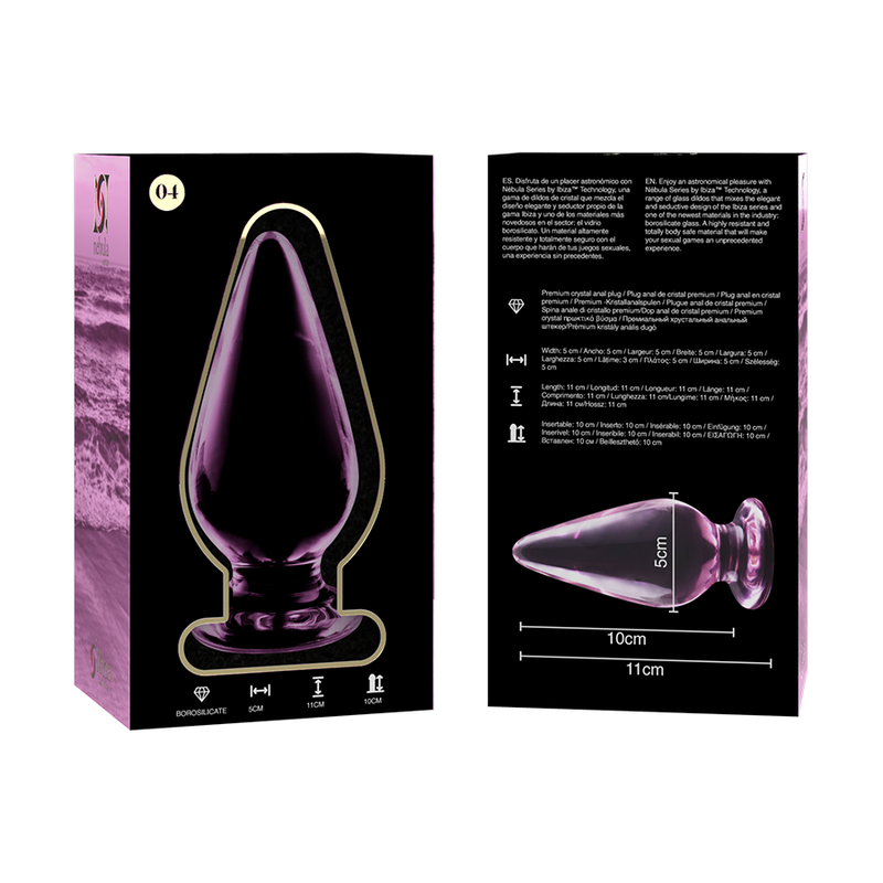 Plug Cristal Nebula Series By Ibiza - Modelo 4  Borosilicato 11 X 5 Cm Rosa