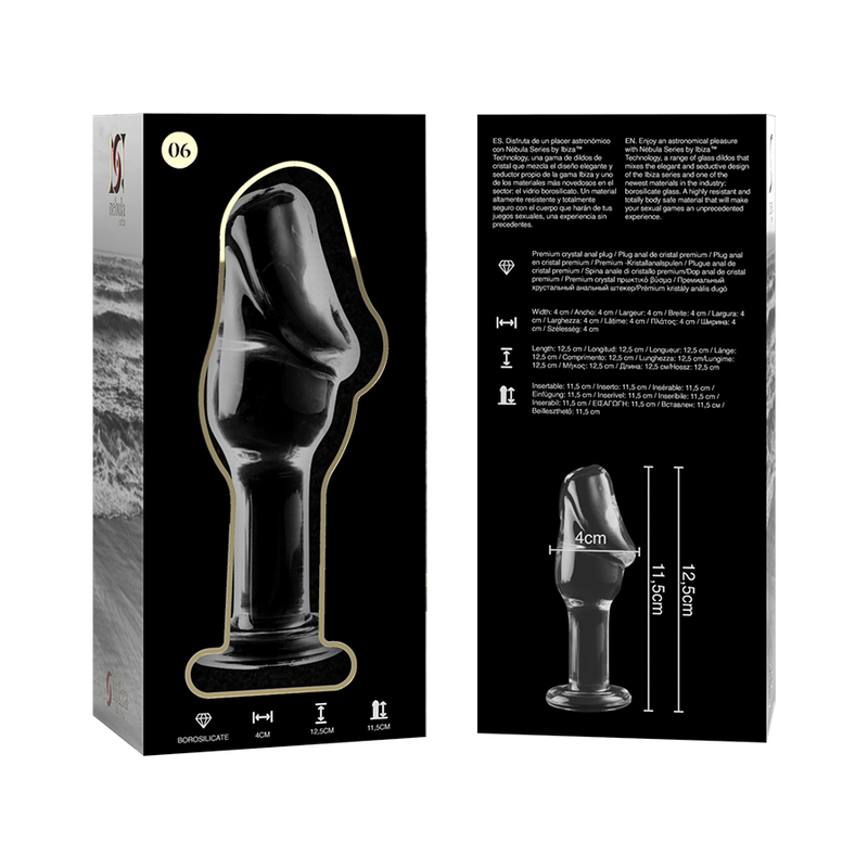 Plug Cristal Nebula Series By Ibiza - Modelo 6  Borosilicato 12.5 X 4 Cm Transparente