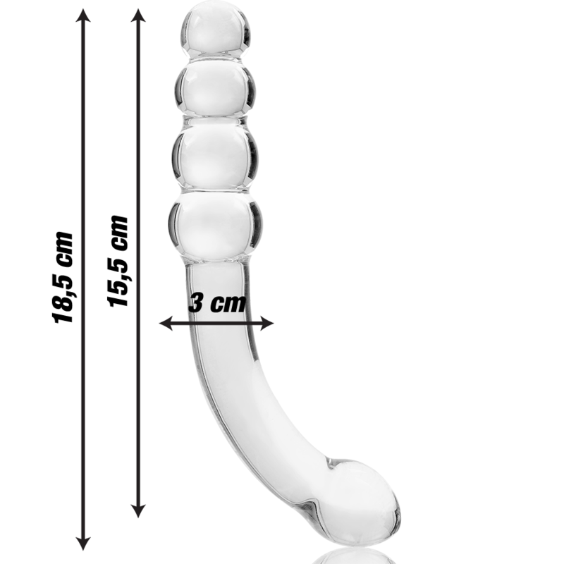 Dildo Cristal Nebula Series By Ibiza - Modelo 14  Borosilicato 18.5 X 3 Cm Transparente