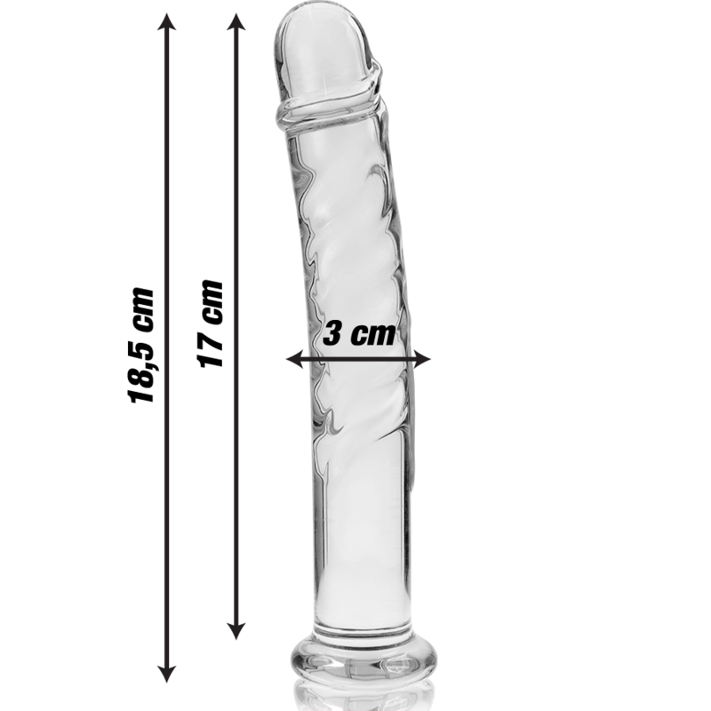 Nebula Series By Ibiza - Modelo 16 Dildo Cristal Transparente 18.5 Cm -o- 3 Cm