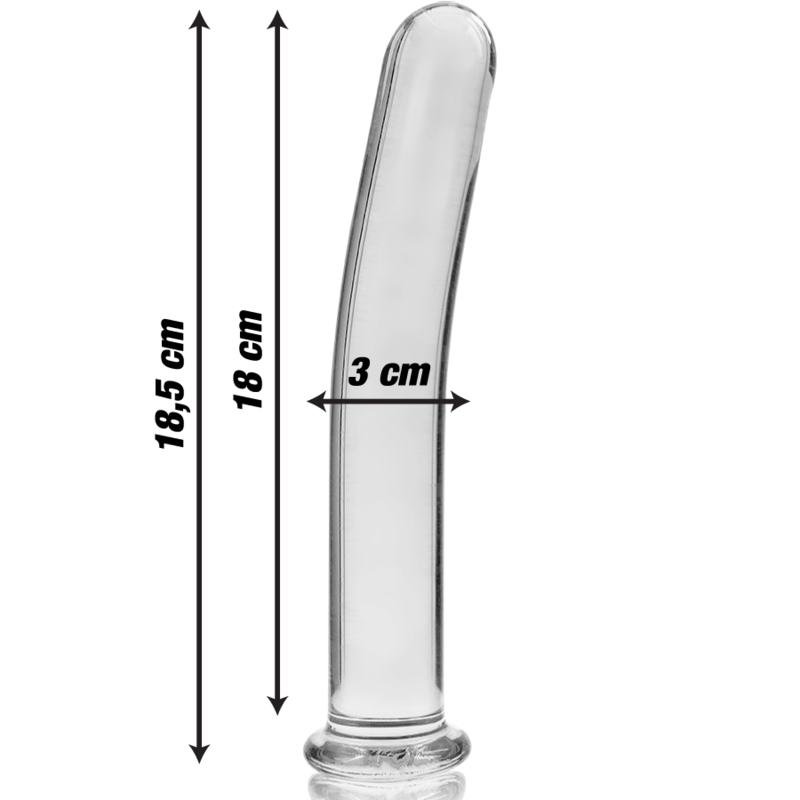 Nebula Series By Ibiza - Modelo 17 Dildo Cristal Transparente 18.5 Cm -o- 3 Cm