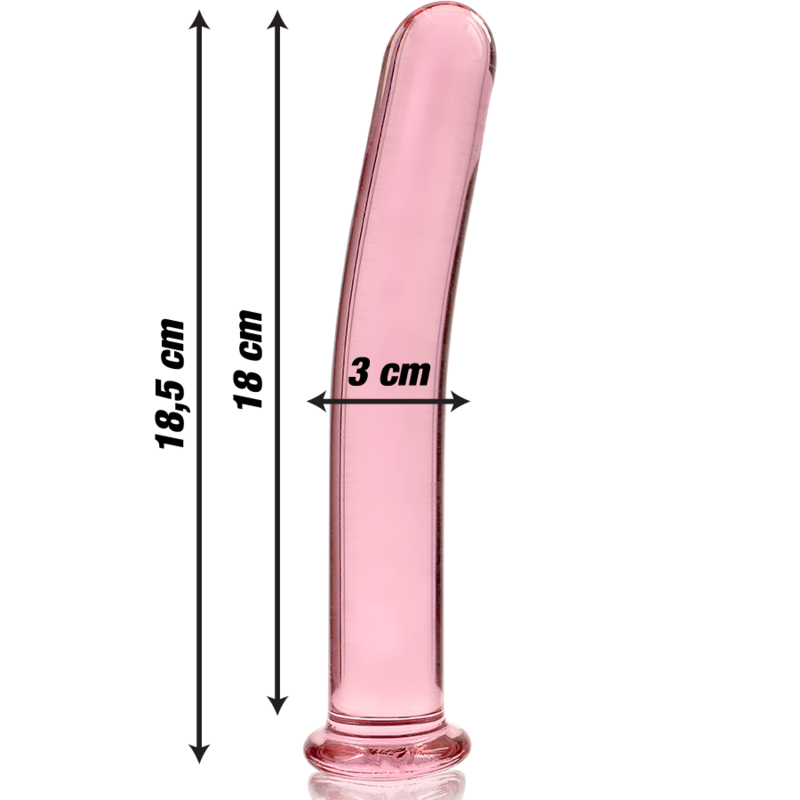 Dildo Cristal Nebula Series By Ibiza - Modelo 17  Borosilicato 18.5 X 3 Cm Rosa