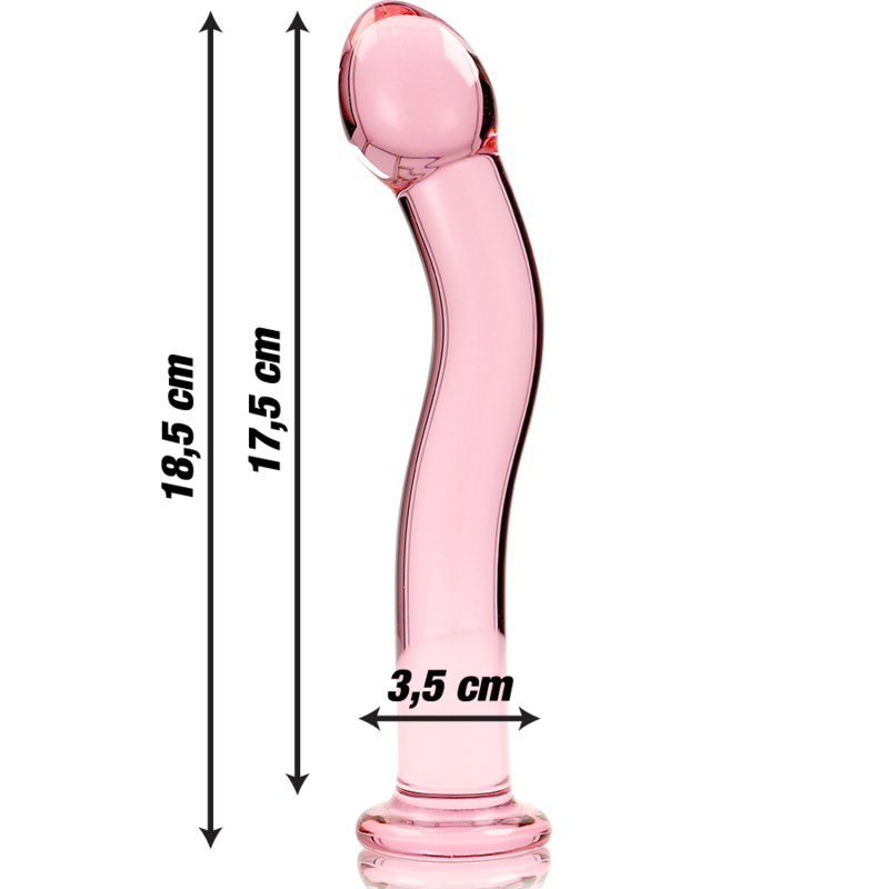 Dildo Cristal Nebula Series By Ibiza - Modelo 18  Borosilicato 18.5 X 3.5 Cm Rosa