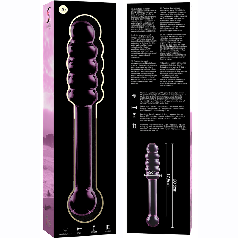 Dildo Nebula Series By Ibiza Modelo 20  Cristal Borosilicato 20.5 X 3 Cm Rosa