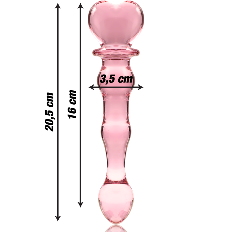 Dildo Nebula Series By Ibiza  Modelo 21 Cristal Borosilicato 20.5 X 3.5 Cm Rosa