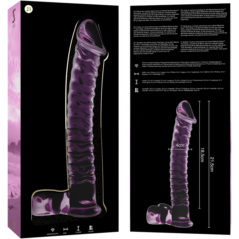 Dildo  Nebula Series By Ibiz Modelo 23  Cristal Borosilicato 21.5 X 4 Cm Rosa