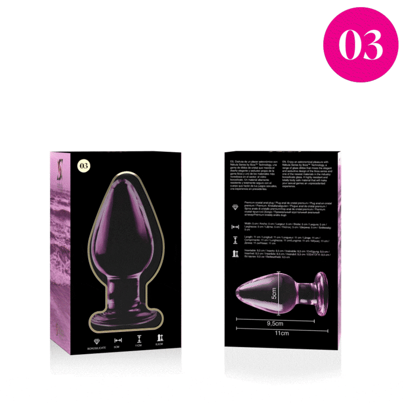 Plug Cristal Nebula Series By Ibiza - Modelo 3  Borosilicato 11 X 5 Cm Rosa