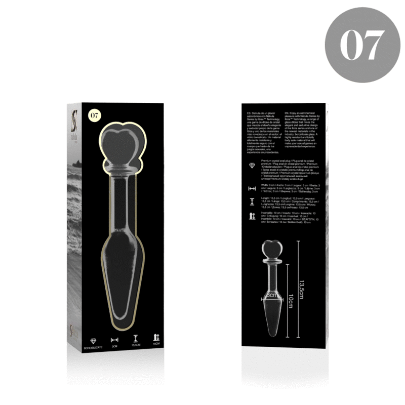 Plug Cristal Nebula Series By Ibiza - Modelo 7  Borosilicato 13.5 X 3 Cm Transparente