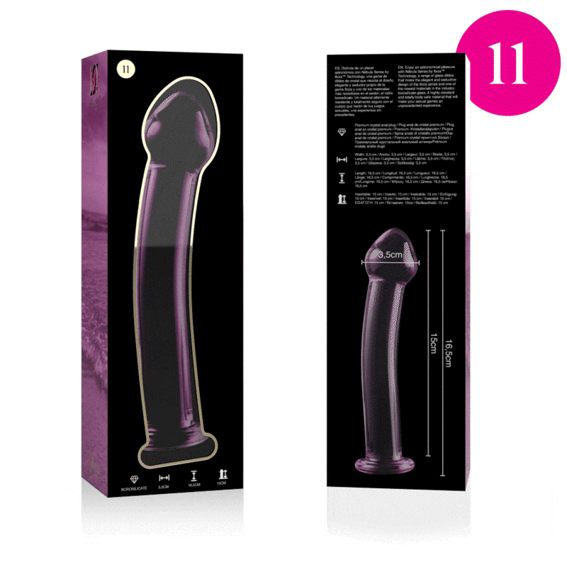 Dildo Cristal Nebula Series By Ibiza - Modelo 11  Borosilicato 16 X 3 Cm Rosa