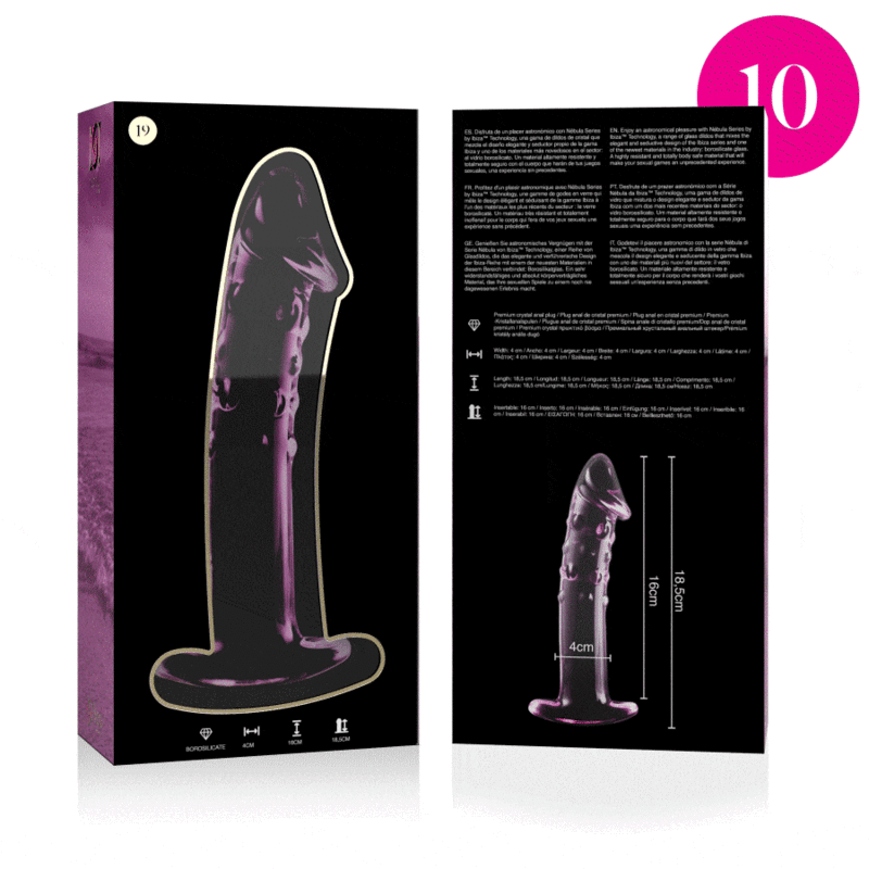 Dildo  Nebula Series By Ibiza Modelo 19 Cristal Borosilicato 18.5 X 4 Cm Rosa