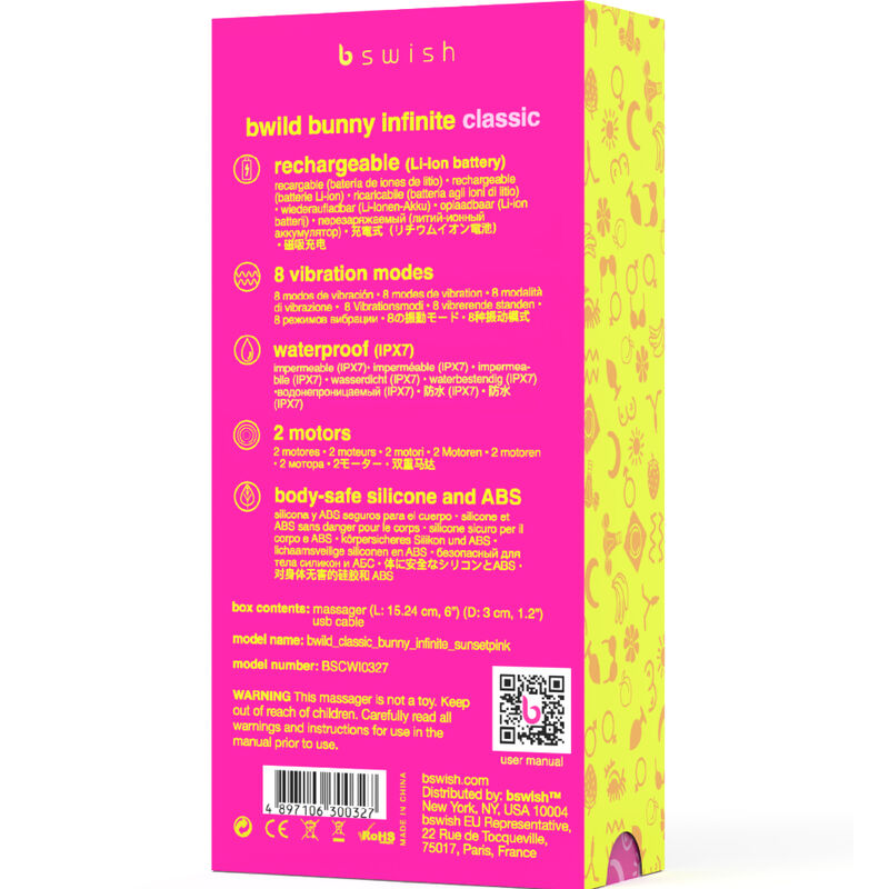 B Swish - Bwild Bunny Infinite Classic Vibrador Recargable Silicona Rosa