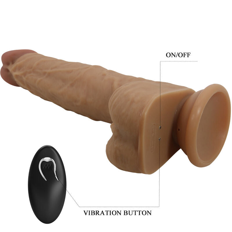 Pretty Love - Jonathan Dildo Silicona 3 Vibraciones + 3 Medidas Inserción Control Remoto 21 Cm