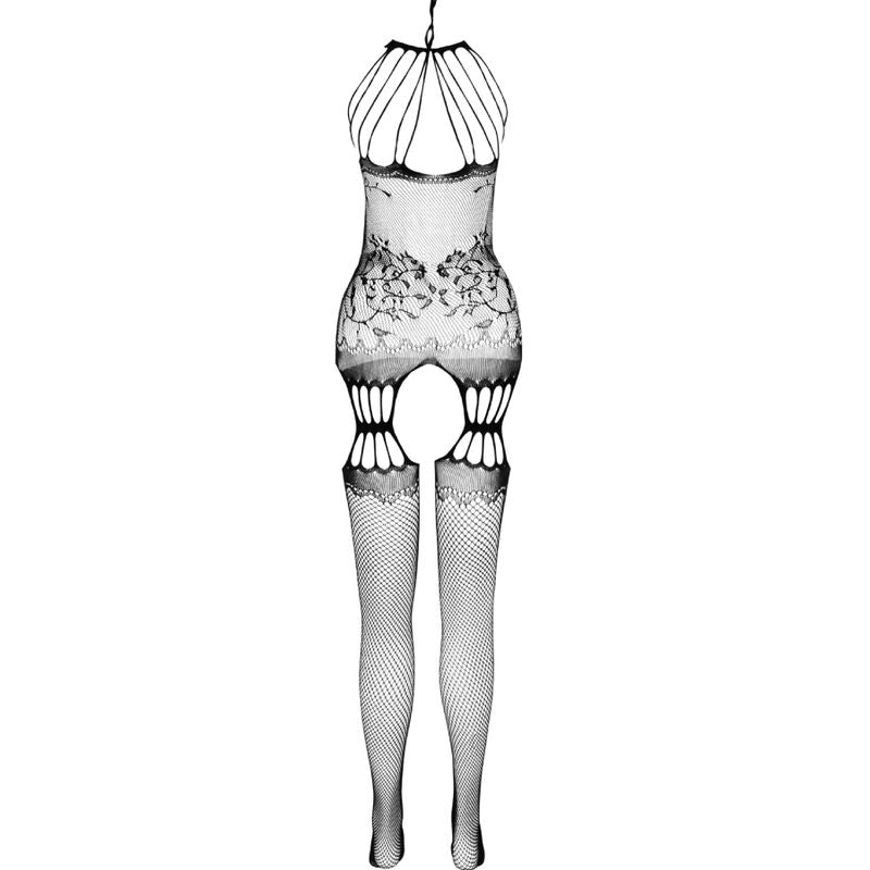 Passion - Bs095 Bodystocking Negro Talla Unica