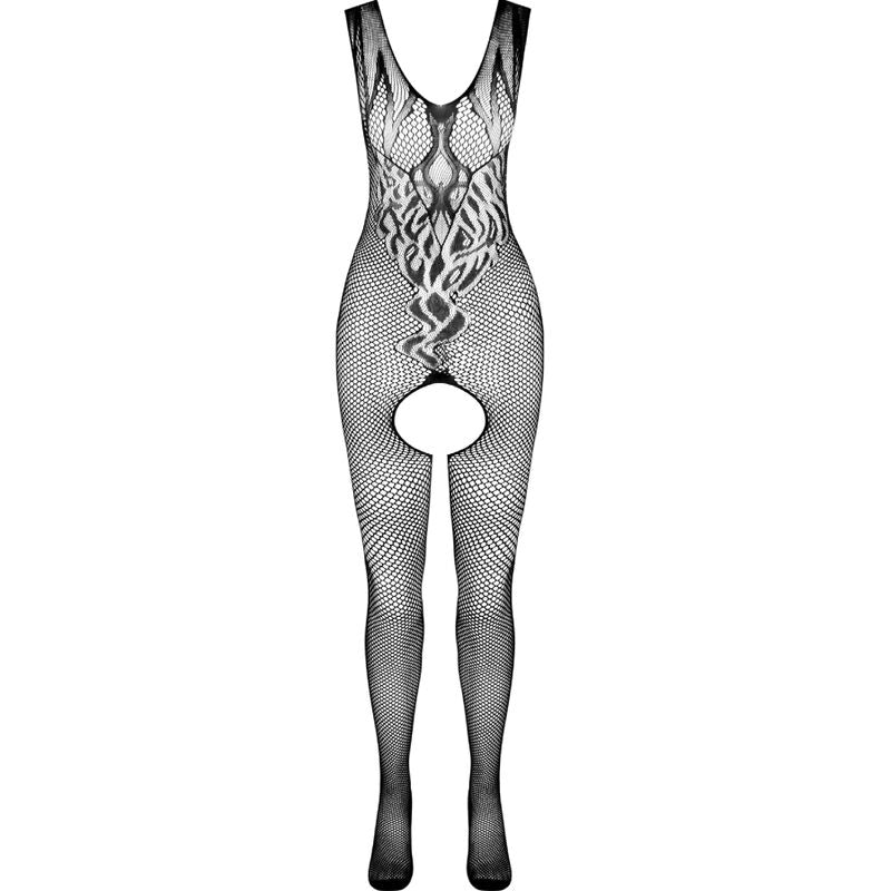 Passion - Bs098 Bodystocking Negro Talla Unica