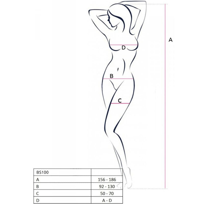 Bodystocking Passion  Bs100  Blanco Talla Unica