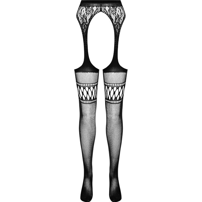 Passion - S026 Medias Con Liguero Negro Talla Unica