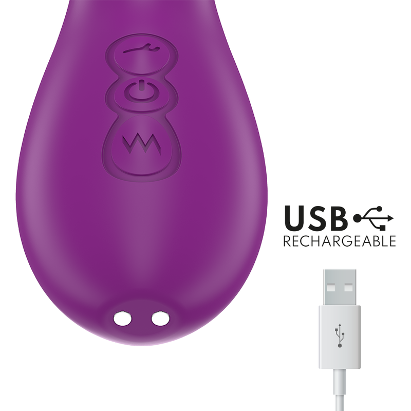 Intense - Apolo Vibrador Multifunción Recargable 7 Vibraciones Con Lengua Oscilante Morado