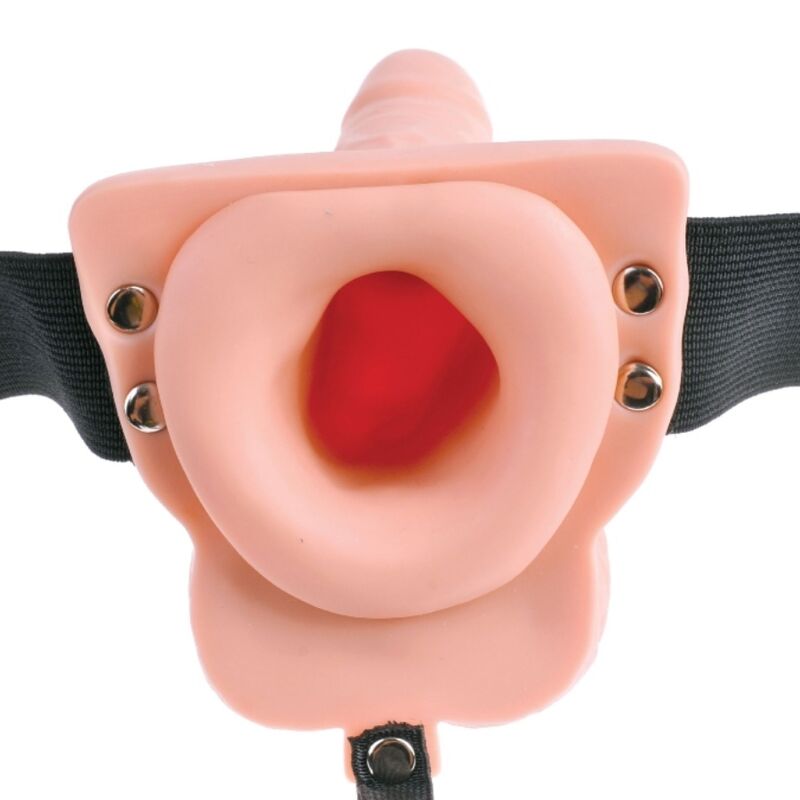 Fetish Fantasy Series - Arnes Ajustable Control Remoto Pene Realistico Con Testiculos Recargable Y Vibrador 15 Cm