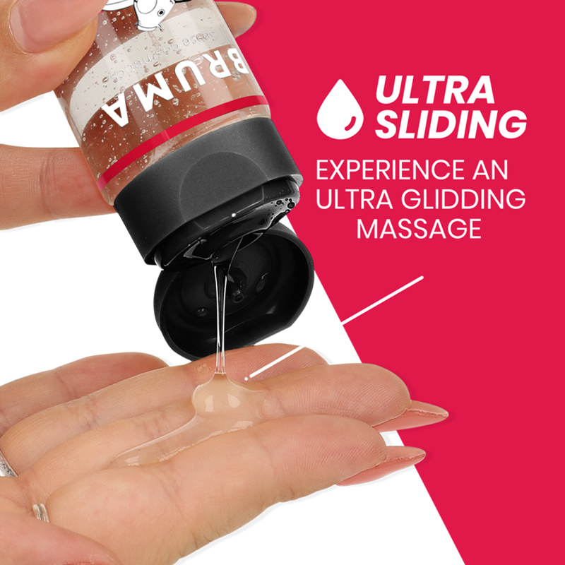 Aceite De Masaje Bruma  Premium Efecto Calor Sabor Fresa 3 En 1