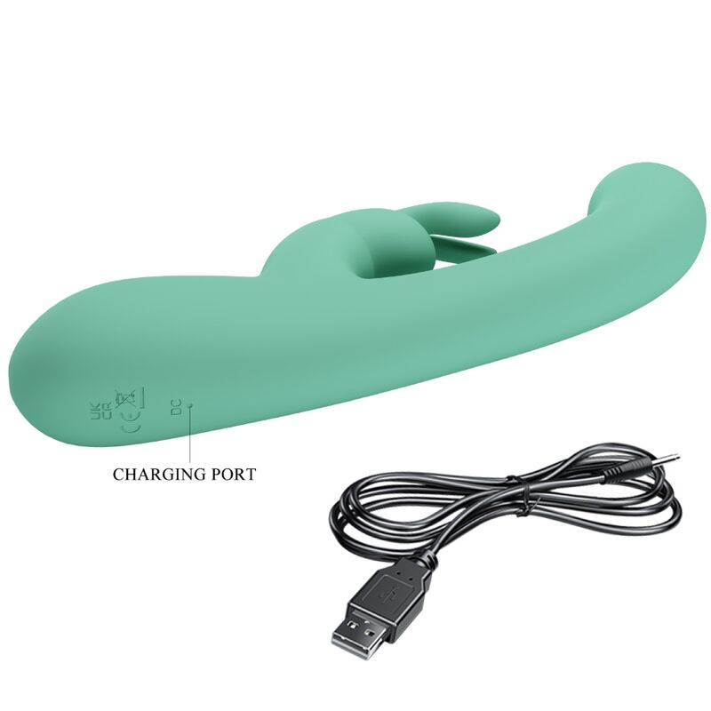 Pretty Love - Lamar Vibrador Rabbit & Punto G Verde