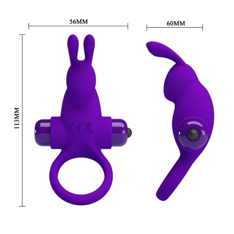 Pretty Love - Anillo Vibrador I Conejo Para Pene Morado