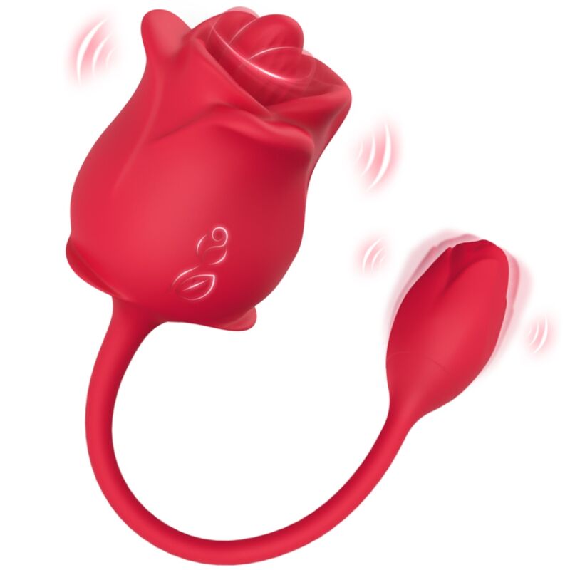 Armony - Rosa 2 En 1 Estimulador Succión & Vibrador 10 Modos Con Cola Rojo