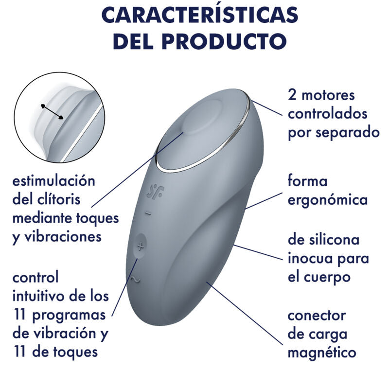 Tap And Climax 1 Vibrador Y Tapping Gris