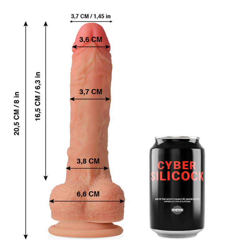 Cyber Silicock - Connor Realistico Silicona Liquida 20.5 Cm -O- 3.7 Cm