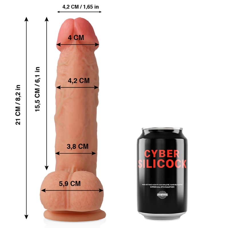 Cyber Silicock - Saul Realistico Silicona Liquida 21 Cm -O- 4.2 Cm