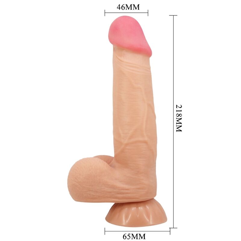 Pretty Love - Sliding Skin Series Dildo Realístico Con Ventosa Piel Deslizante Control Remoto Natural 21.8 Cm