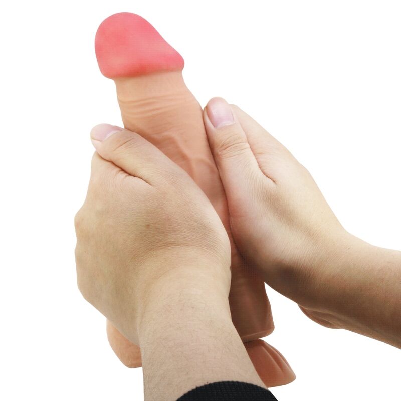 Pretty Love - Sliding Skin Series Dildo Realístico Con Ventosa Piel Deslizante Control Remoto Natural 21.8 Cm