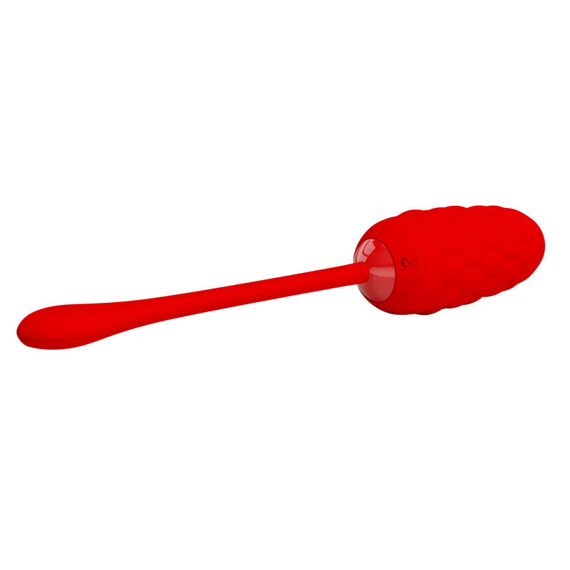 Pretty Love - Huevo Vibrador Con Textura Marina Recargable Rojo
