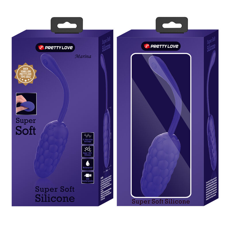 Pretty Love - Huevo Vibrador Con Textura Marina Recargable Lila