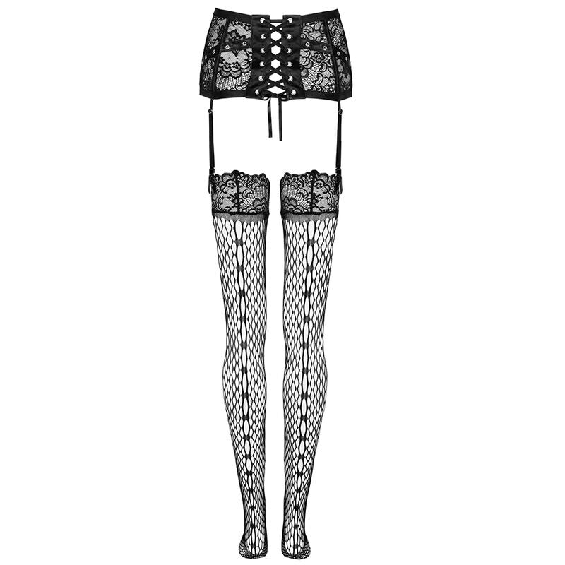 Livco Corsetti Fashion - Jelly Lc 90673 Liguero + Medias Negro L/Xl
