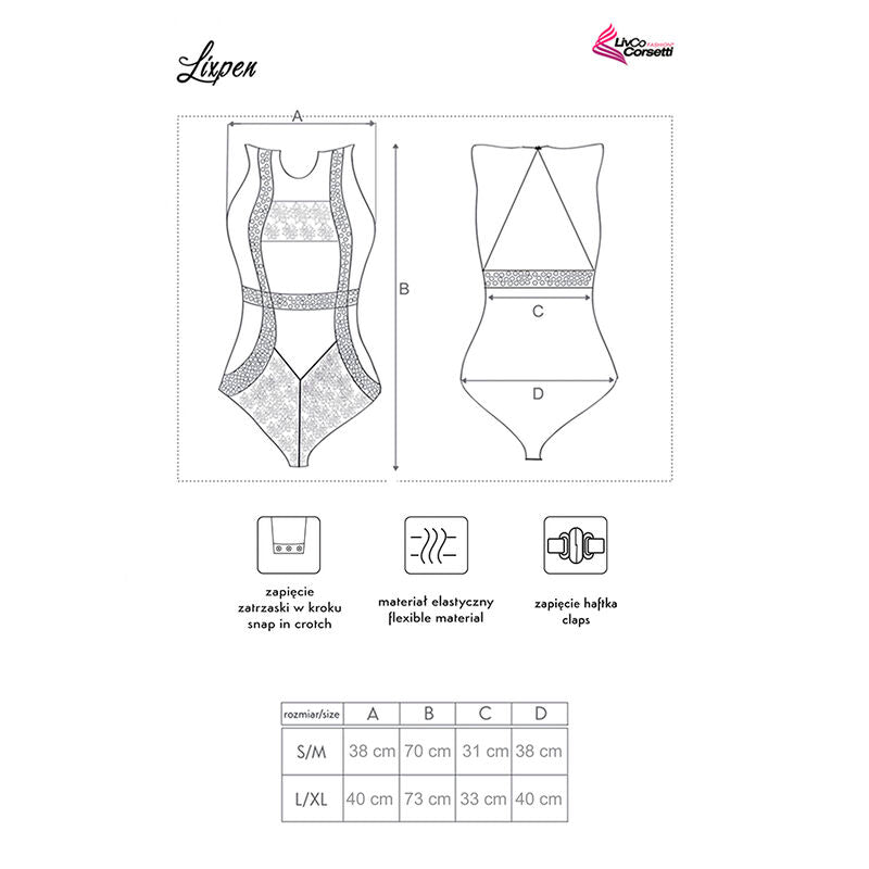 Livco Corsetti Fashion - Lixpen Lc 90612 Body Negro L/Xl