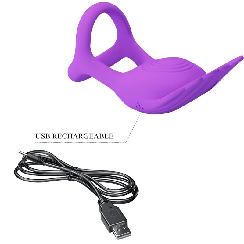 Pretty Love - Anillo Vibrador Silas 7 Vibraciones Silicona Lila