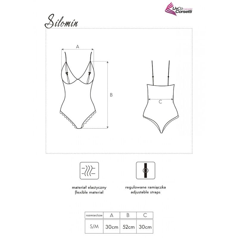 Livco Corsetti Fashion - Silomin Lc 1401 Body + Bata Negro Talla Única