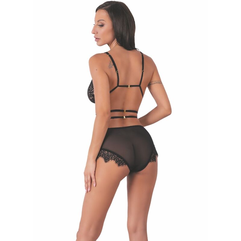 Livco Corsetti Fashion - Drezna Lc 90733 Sujetador + Panty Negro L/Xl