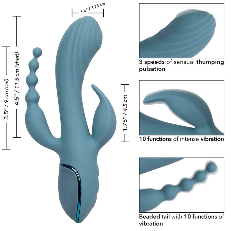 Calexotics - Vibrador Triple Éxtasis Gris