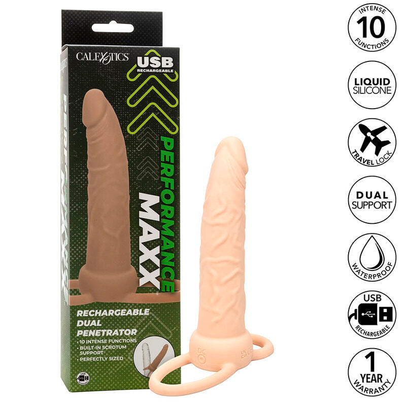 Calexotics - Performance Maxx Doble Penetrador Recargable Piel Claro