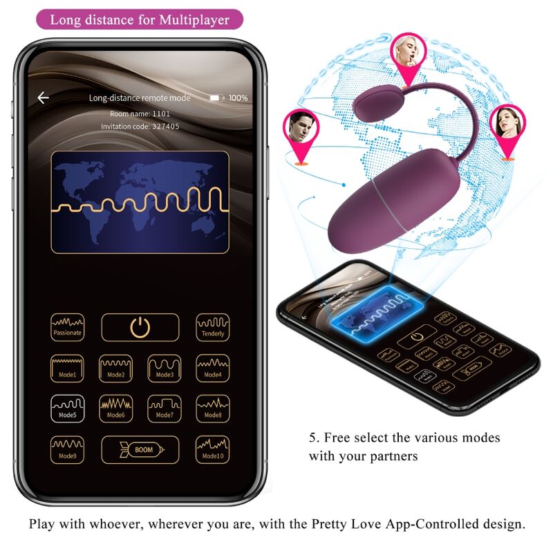 Pretty Love - Nymph Huevo Vibrador Controlado Por App Lila