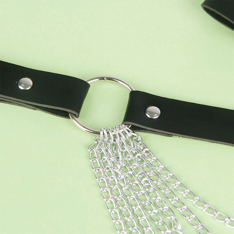 Subblime - Cinturon De Cadenas Cuero Negro Talla Única