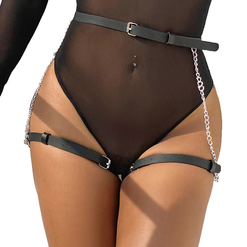 Subblime - Arnés Forma Cinturon Cuero Negro Talla Única