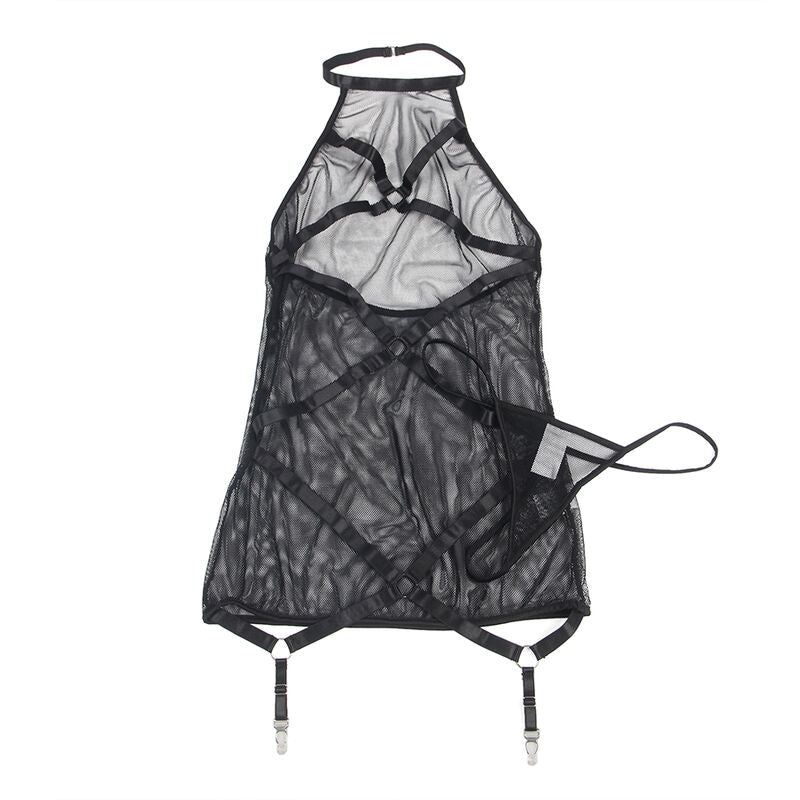 Subblime - Vestido Transparente Cuello Halter Negro L/Xl