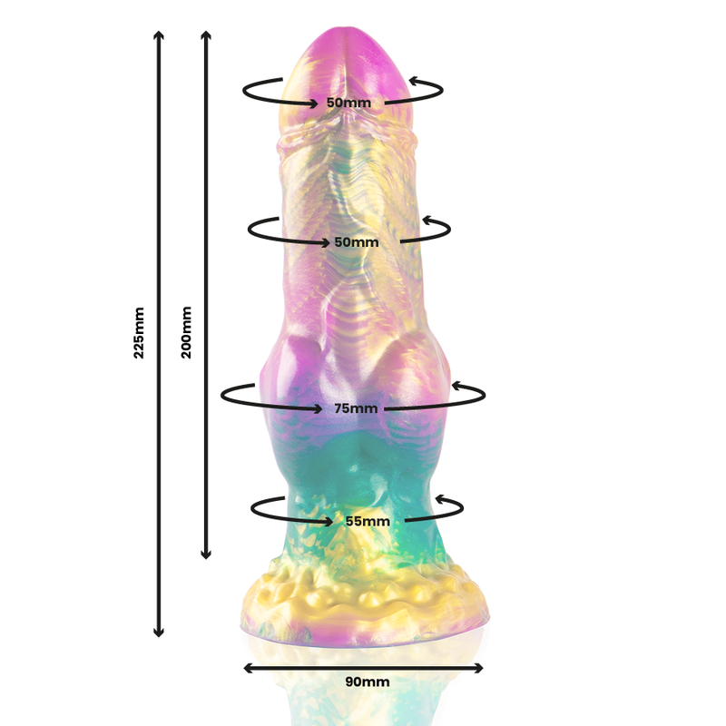 Epic  Iris Dildo Con Testículos Arcoíris De Placer